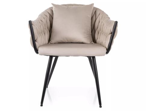 Стул SIGNAL NUVO Velvet Bluvel 30 светло-бежевый/черный мат