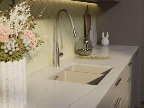 Кухонная мойка Omoikiri Kata 55-2-U-BE Artgranit/ваниль