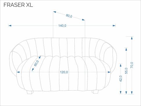 Диван HALMAR FRASER XL кремовый
