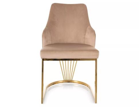 Стул SIGNAL ALURE Velvet Bluvel 28 бежевый/золотой