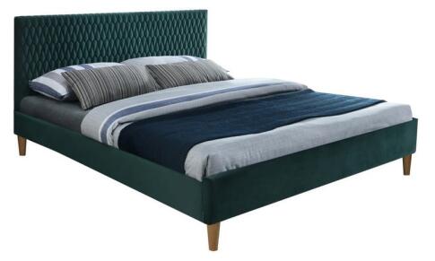 Кровать SIGNAL AZURRO Velvet Bluvel 78 зеленый/дуб 160/200