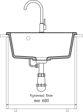 Кухонная мойка GRANFEST QUADRO Q-561 иней