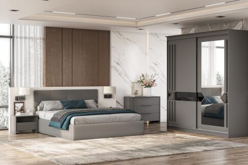 Тумба прикроватная NN Мебель (МС Камелия 1 К) Графит серый