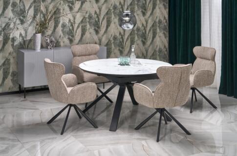 Стул HALMAR K571 темно-бежевый/черный, поворотный