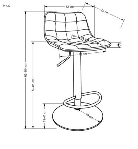 Стул барный HALMAR H120 темно-серый/золотой