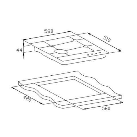 Поверхность газовая WEISSGAUFF HG 640 BG