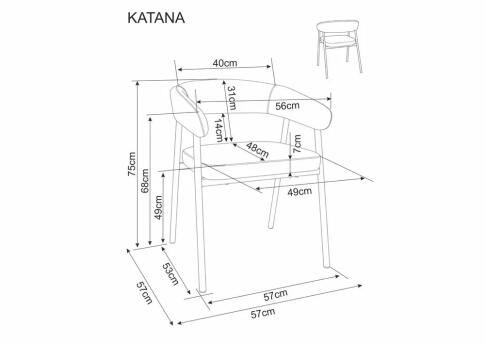 Стул SIGNAL KATANA t.259 капучино/кашемир