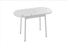 Стол ВВР Кэлли-2 раздвижной, Мрамор марквина белый/белый