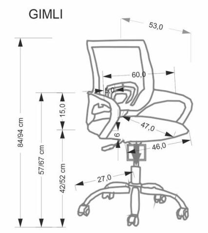 Кресло компьютерное HALMAR GIMLI черный