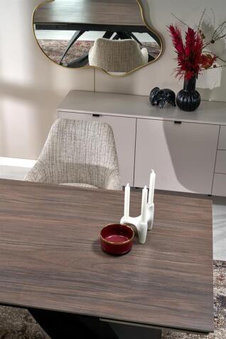 Стол обеденный HALMAR HILARIO орех/черный 180-260/90