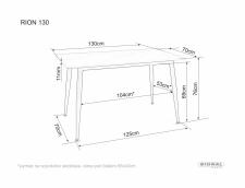 Стол обеденный SIGNAL RION серый лак/черный 130/70