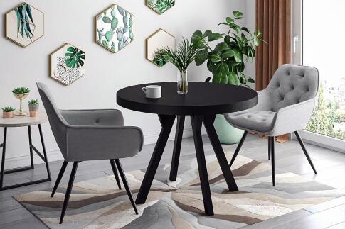 Стол обеденный SIGNAL DOMINGO черный мат/черный 100-250/100