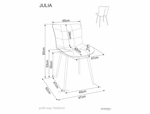 Стул SIGNAL JULIA Brego 40 капучино/черный
