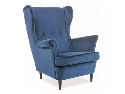 Кресло SIGNAL LORD Velvet Bluvel 86 темно-синий/венге