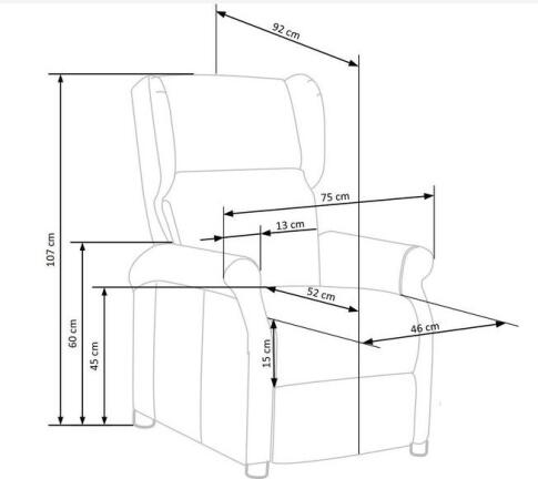 Кресло HALMAR AGUSTIN 2 раскладное, темно-синий