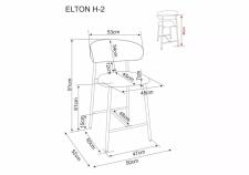 Стул барный SIGNAL ELTON H-2 Noelle 45 капучино/орех