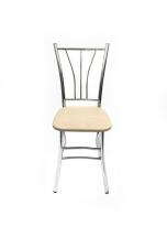 Стул ВВР Трилогия бежевый крокодил/хром, экокожа