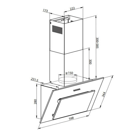 Вытяжка WEISSGAUFF Yota 600 PB BL