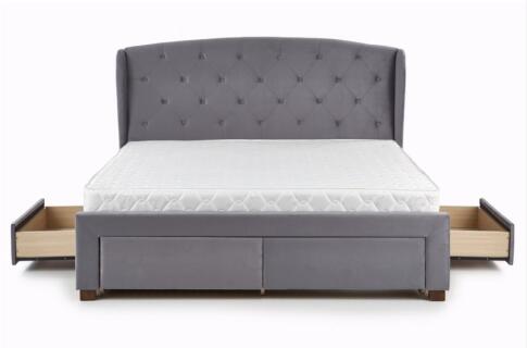 Кровать HALMAR SABRINA серый/орех, 160/200