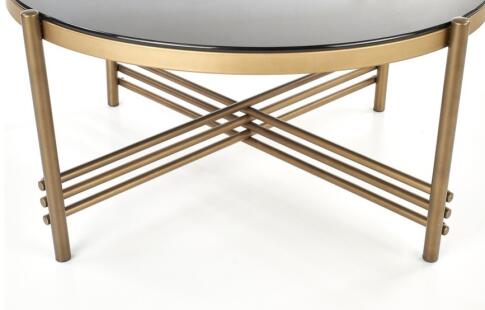 Стол журнальный HALMAR ISMENA черный/золотой, 80/41