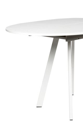 Стол ВВР Элип-2 Мрамор марквина белый/белый профиль