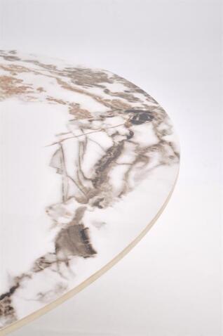 Стол обеденный HALMAR GARET белый мрамор/черный 120