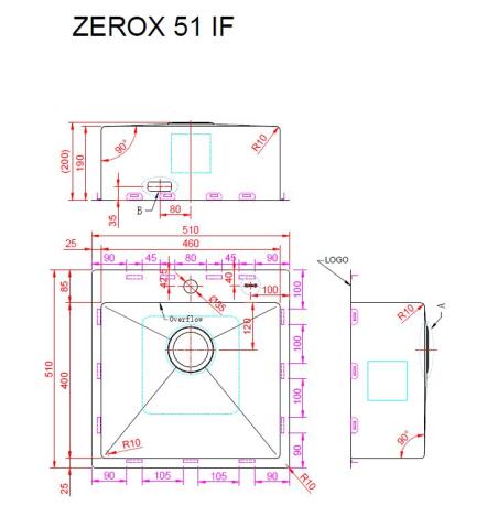 Мойка ZORG ZEROX 51 IF STEEL