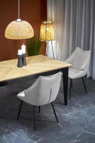 Стол обеденный HALMAR EDMONDO дуб/черный 160-240/90