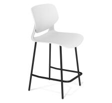 Стул полубарный Sheffilton SHT-ST59/S196-1 белый/черный муар