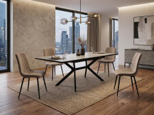 Стул SIGNAL ALAN Velvet Bluvel 40 темно-бежевый/черный