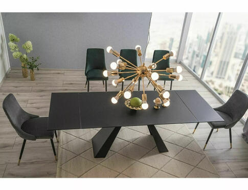 Стол обеденный SIGNAL SALVADORE черный мат/черный мат 160-240/90