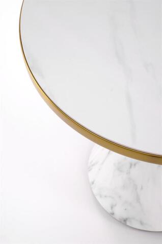 Стол журнальный HALMAR TALBI белый мрамор/белый/золотой