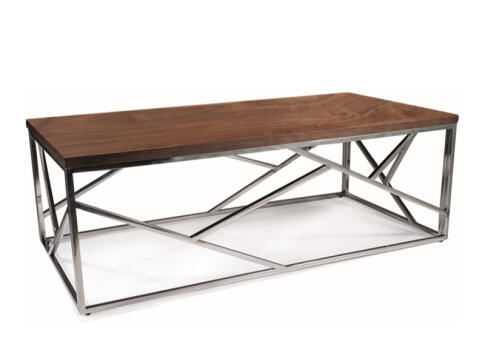 Стол журнальный SIGNAL ESCADA A орех/серебряный, 120/60/40 Стол журнальный SIGNAL ESCADA A орех/серебряный, 120/60/40