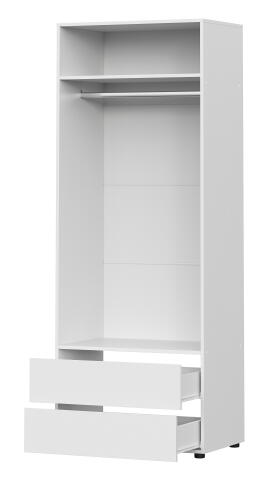 Шкаф NN Мебель (МС Токио) Белый текстурный, двухстворчатый с 2 ящ.