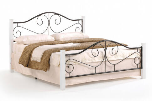 Кровать HALMAR VIOLETTA белый/черный, 160/200