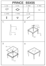 Стол журнальный SIGNAL PRINCE B черный/хром 55/55