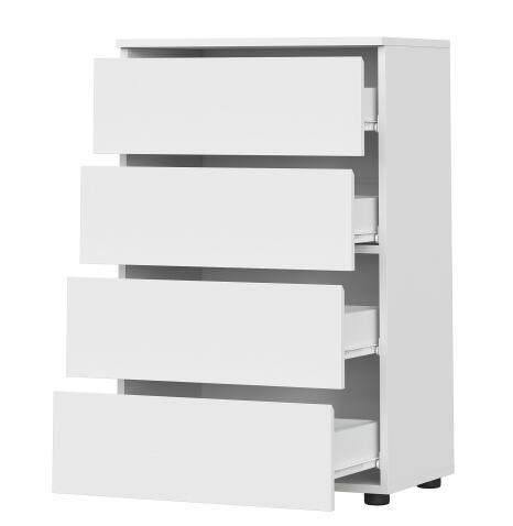 Комод NN Мебель (МС Токио) Белый текстурный, 4 ящ.