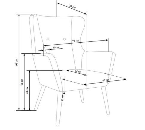 Кресло HALMAR COTTO темно-серый/натуральный