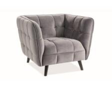 Кресло SIGNAL CASTELLO 1 Velvet Bluvel 14 серый/венге