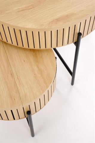 Комплект HALMAR DANTE (2 стола журнальных) натуральный/черный