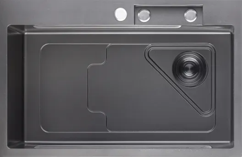 Кухонная мойка из нержавеющей стали GRANFEST METAL 7246 PVD графит