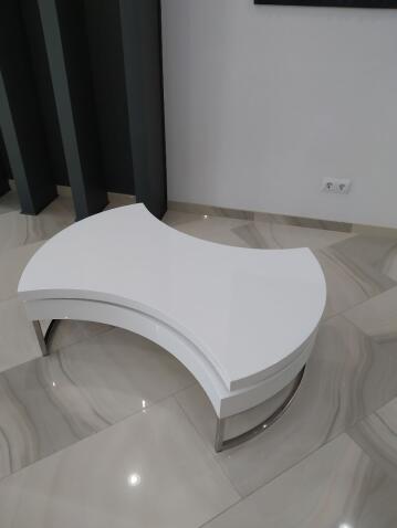 Стол журнальный HALMAR AUREA белый/хром, 115/80/38