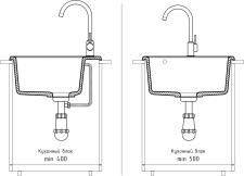 Кухонная мойка GRANFEST QUARZ Z-48 белый + сифон