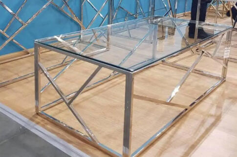 Стол журнальный SIGNAL ESCADA A прозрачный/хром, 120/60/40
