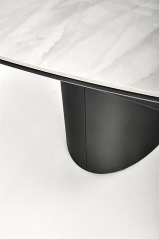 Стол обеденный HALMAR OSMAN белый мрамор/черный 160-220/90