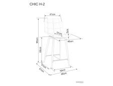 Стул барный SIGNAL CHIC H-2 Velvet Bluvel 14 серый/черный Стул барный SIGNAL CHIC H-2 Velvet Bluvel 14 серый/черный