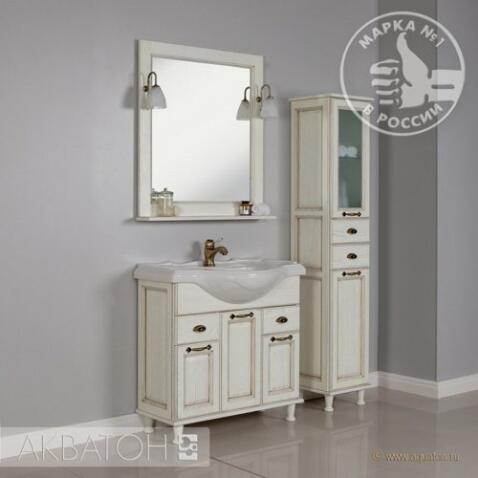 Зеркало Акватон ЖЕРОНА 85 белый/золото