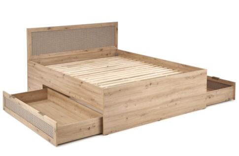 Кровать HALMAR BORNEO LOZ-160 дуб артизан/черный, 160/200