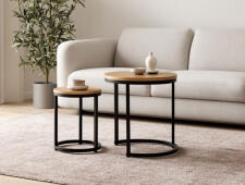Комплект SIGNAL HOLA (2 стола журнальных) дуб/черный
