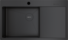 Кухонная мойка из нержавейки Omoikiri Akisame 86-GB-L Side графит